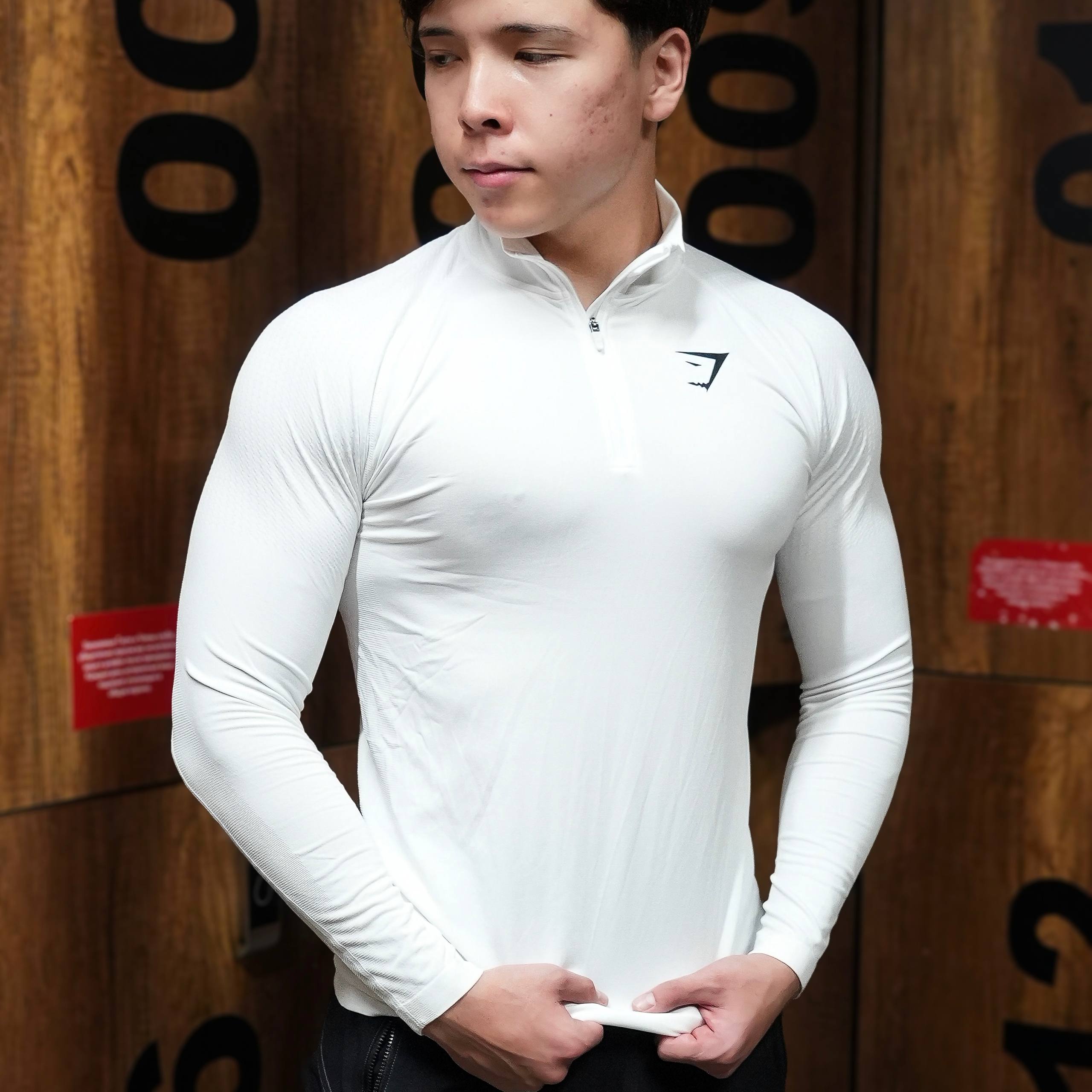 Vital shark  1/4 ZIP longsleeve белые