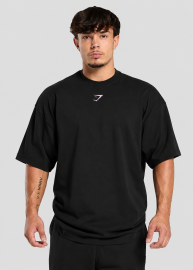 Oversize футболка черная с розовым принтом