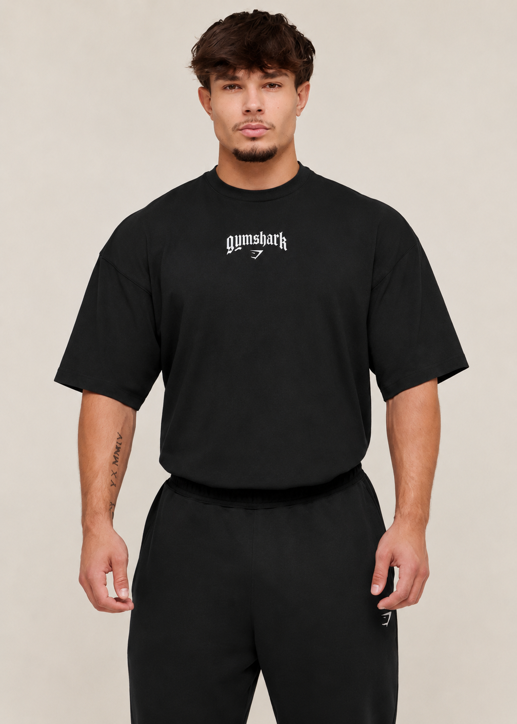 Oversize футболка черная с черно-красным принтом