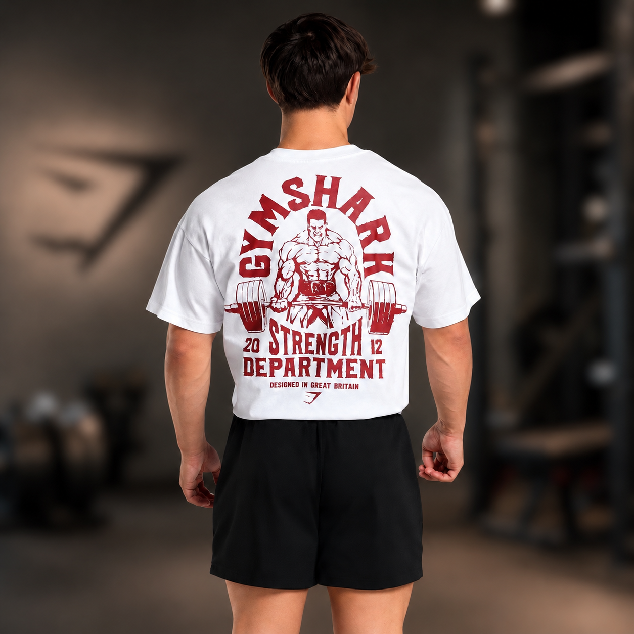 Oversize футболка белая с красным принтом